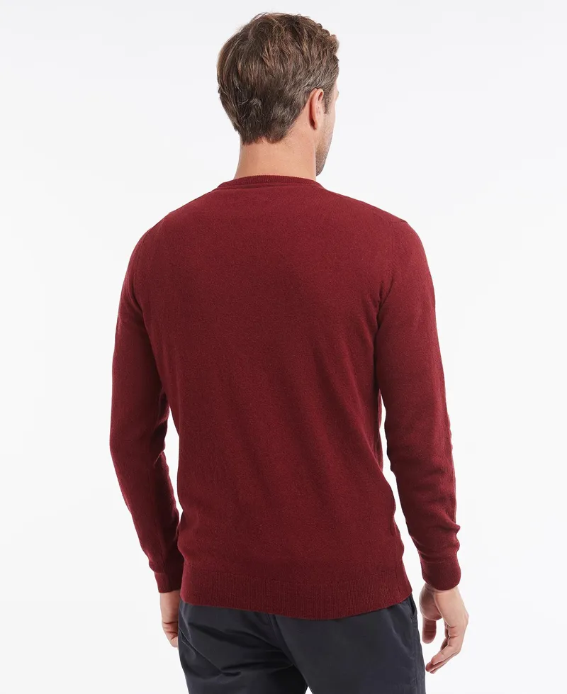 Barbour Essential Lambswool Crew Neck Ruby-1